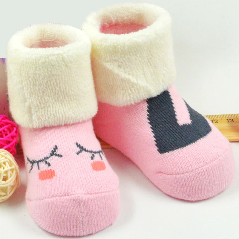 3Pair/Lot Infant Newborn Socks Warm Children Terry Non-slip Suitable 3M-3Year Baby Boys Girls 100% Cotton Sock | Детская одежда и