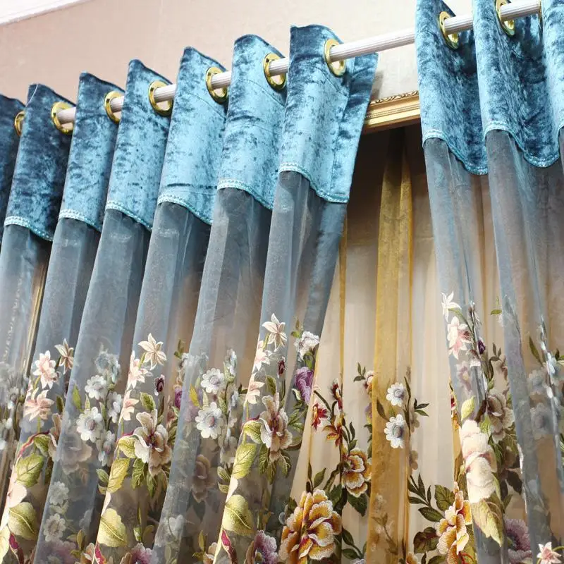 Drapery 3D s Flowers eyelet decoration Can be sheet curtain decorations have velvet valance rope &amp wall hook drapes curtains | Дом и сад