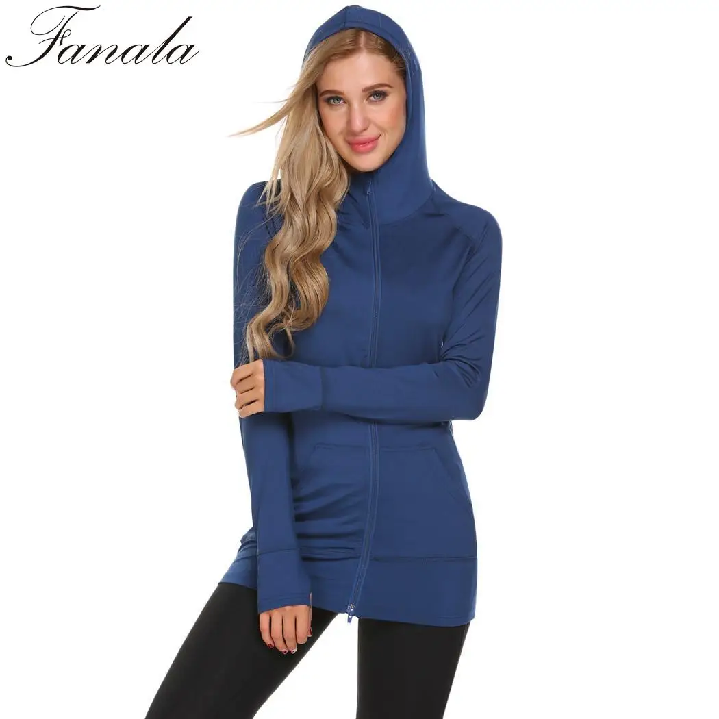 Куртка с капюшоном длинным рукавом легкий Active Full-zip Hoodie Для женщин | Женская