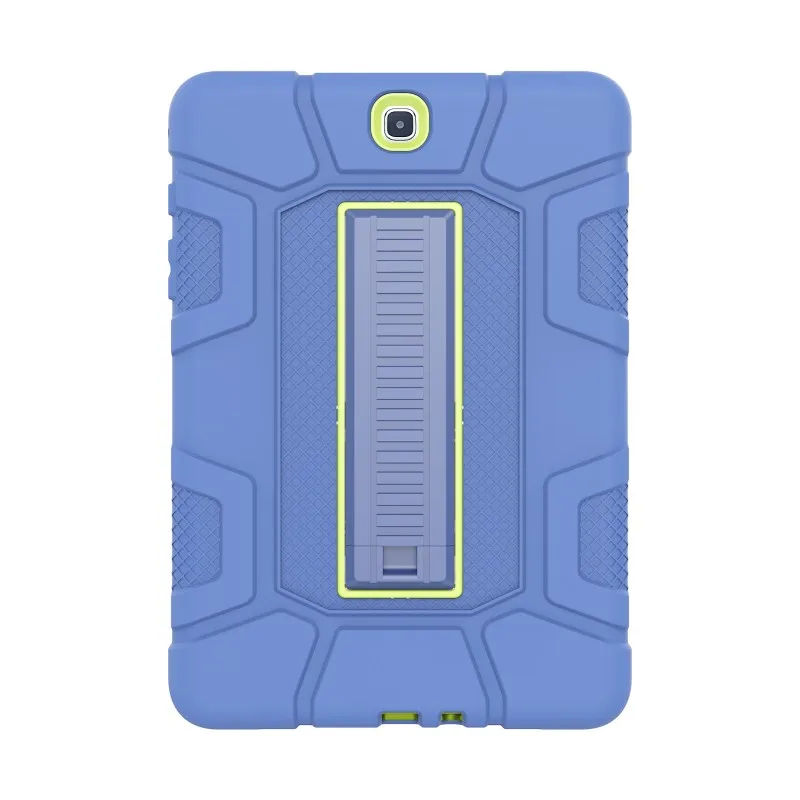 dark blue Чехол для планшета, чехол для samsung Galaxy Tab S2 9,7 T810 T815 T813N T819N, Силиконовый противоударный чехол-подставка с пленкой - Цвет: dark blue
