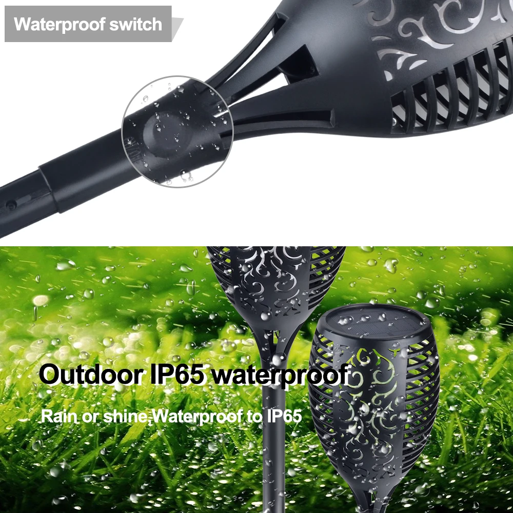 Солнечная Светодиодная лампа с пламенем водонепроницаемая газонная дорожка 96