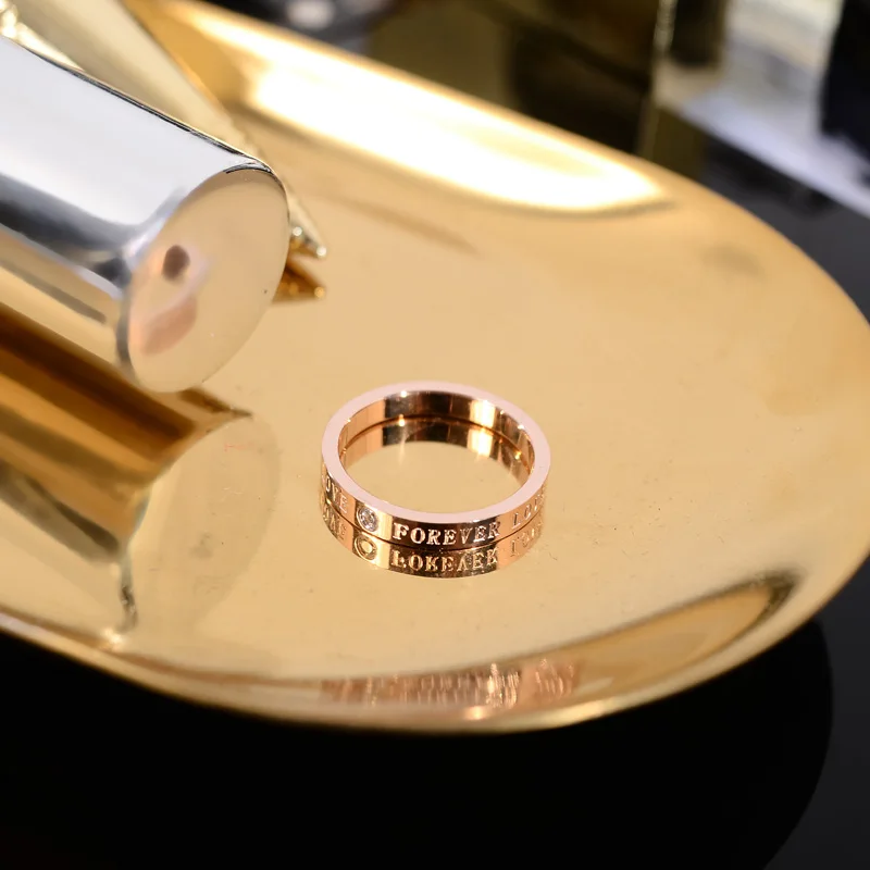 Юн РУО 2018 любовь навсегда парные Кольца из розового цвета: золотистый