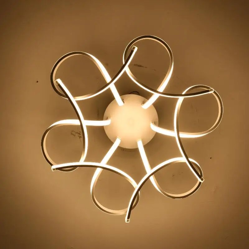 $41.54 Modern Led Ceiling Lights Art Flower Modern White surface mounted Ceiling Lamp For Living Study Room Bedroom Home Decoration