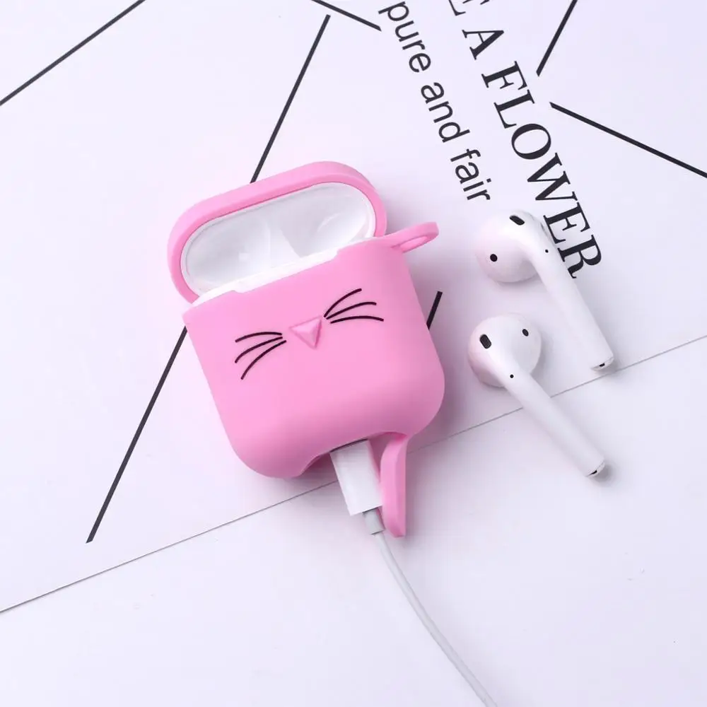 Милый 3D Забавный мягкий силиконовый защитный чехол для Apple Airpods 1/2th зарядный bluetooth