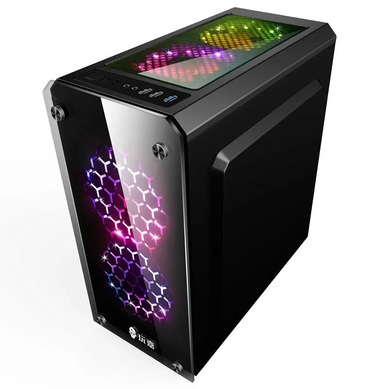 386x180x386 мм мини ATX игровой компьютер PC корпус материнская рама полнобоковое прозрачное закаленное стекло RGB водяное охлаждение шасси