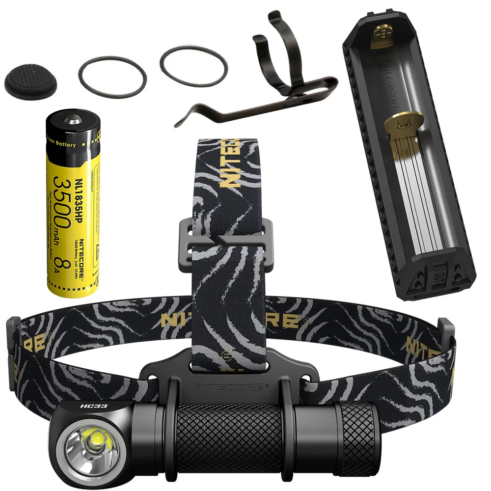 3500mAh NL1835HP NITECORE HC33 1800LMs налобный фонарь F1 power Bank зарядное устройство 18650 аккумулятор Фара Водонепроницаемый фонарик для бега на открытом воздухе - Испускаемый цвет: 3500mAh NL1835HP