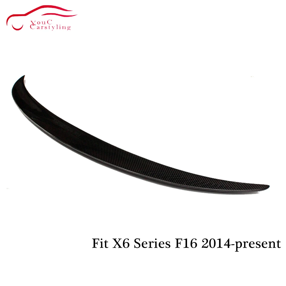 F16 Carbon Fiber Rear Spoiler Trunk Lip for BMW X6 series SUV Boot Tail Wing M-performance Style CF Black color | Автомобили и