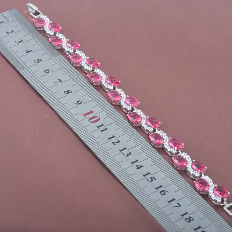 Новые Красные циркония белый цирконий серебряный цвет для женщин звено цепи