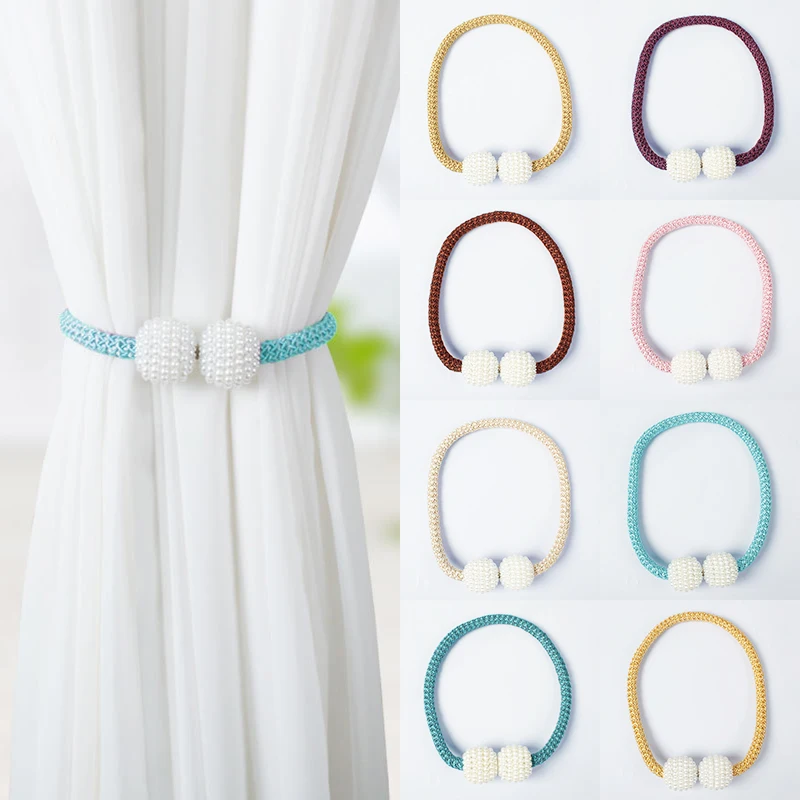 Fashion Pearl Magnetic Curtain Clip Curtain Holders Tieback Buckle Clips Hanging Ball Buckle Curtains Accessories Home Decor