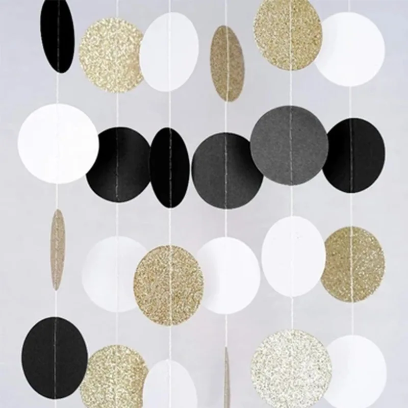 2 м блестящая золотая белая розовая большая круглая гирлянда для свадебных