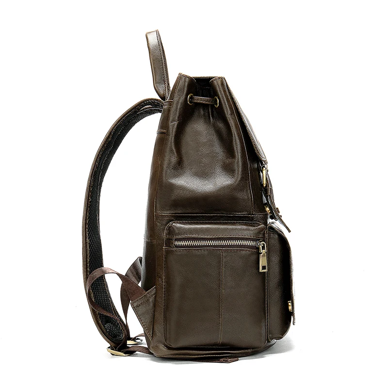 WESTAL Мужской многофункциональный рюкзак из натуральной кожи для школы студентов