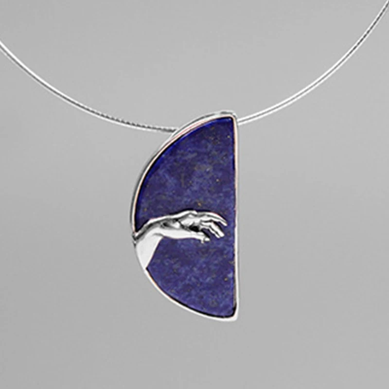 Lotus Fun Moment 925 Sterling Silver Fashion Jewelry Hand of God from The Creation Adam Pendant without Necklace Women|Подвески| |