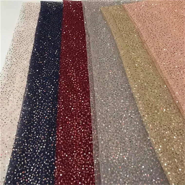 

gold african lace fabric 2018 high quality lace french mesh fabric sequine nigerian swiss lace fabrics for dress Wine red gray
