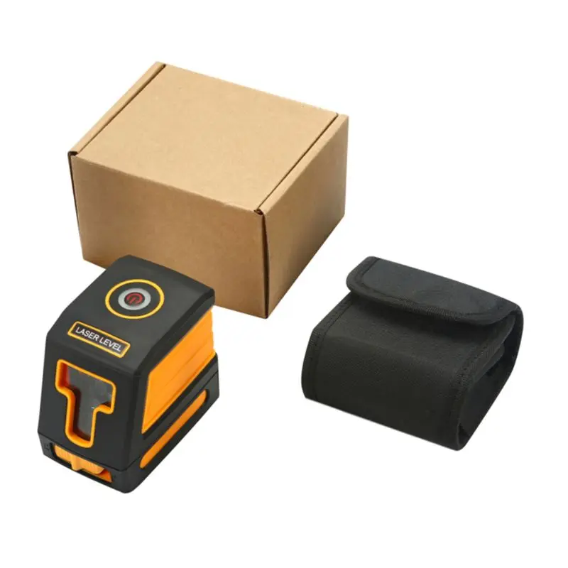 

2 Lines Laser Level Meter Horizontal Vertical Red Cross Line Self-leveling Receiver IP54 Without Bracket Clip