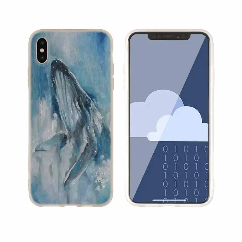 as the picture 07 Чехол для телефона s силиконовый мягкий чехол для iPhone 11 Pro X XS Max XR 6 6S 7 8 Plus 5 4S SE милый чехол с акварельным Китом аниме - Цвет: as the picture 07