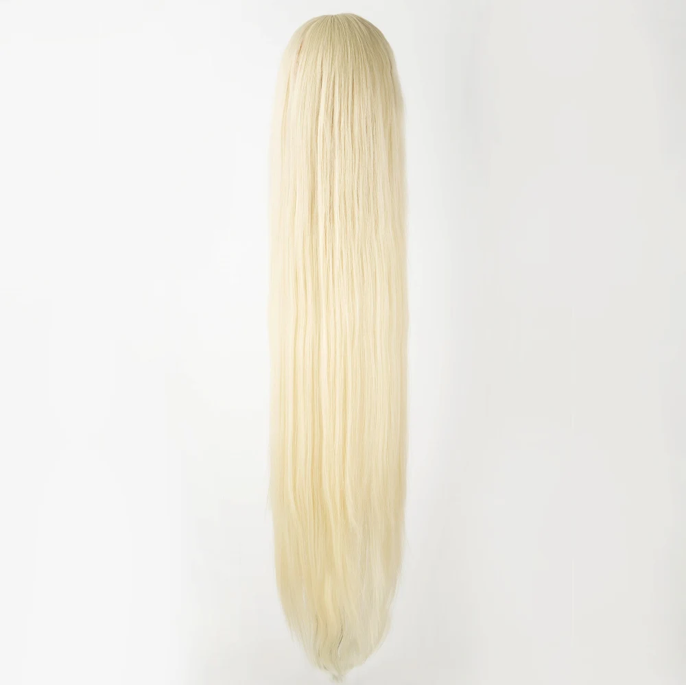 blonde Fei-Show синтетический термостойкий волоконный костюм для Хэллоуина, карнавальный салон, длинный прямой белый парик 100 см/40 дюймов - Цвет: blonde