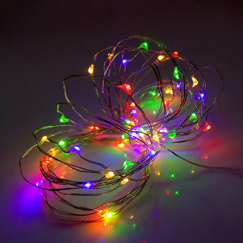 multicolor 10 м 100 светодиодный светильник из медной проволоки с батареей USB Двойной источник питания с пультом дистанционного управления Сказочный светильник s гирлянда для рождества/свадьбы/вечерние - Испускаемый цвет: multicolor