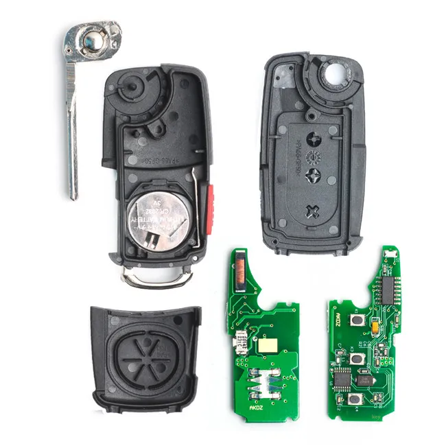 KEYECU Yanhua дистанционный брелок 3+ 1 кнопка для VW Volkswagen Touareg 2002-2010 год 433 МГц ID46 Uncut Blade KR55WK45022