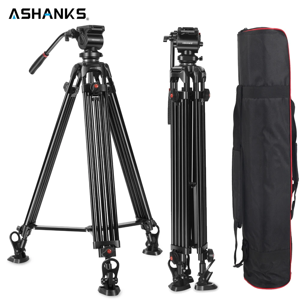 

Профессиональный Трипод для камеры ASHANKS, 0508A, 5 кг, Трипод для видеокамеры, Dslr, с амортизирующей жидкостной головкой