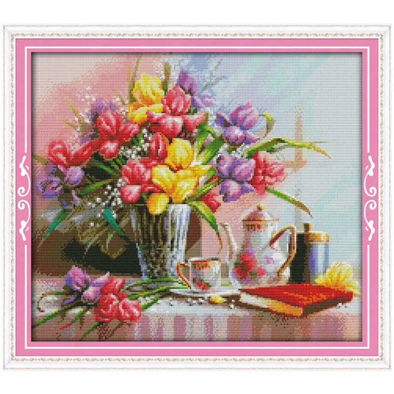 Набор для вышивки крестиком 11CT 14CT с красивыми цветами|cross stitch 11ct|cross setcounted cross |