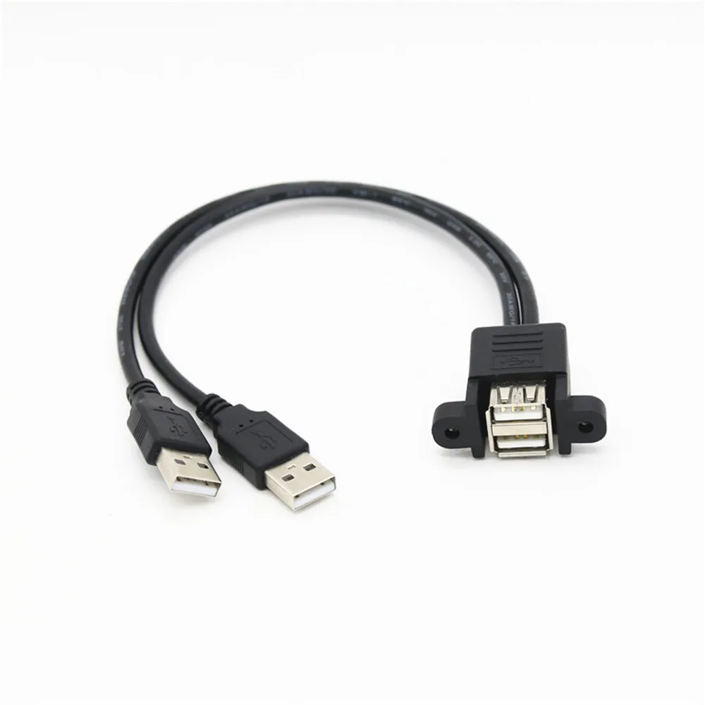 

Double Two-pieces connection USB extension cable with ears, screw holes and can be fixed