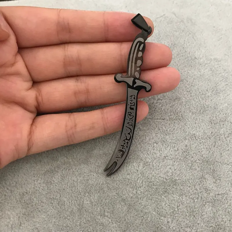 Ислам Мусульманский Зульфикар меч Имам Али из нержавеющей стали кулон ожерелье