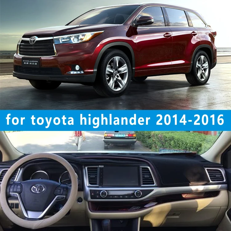 

dashmats car-styling accessories dashboard cover for Toyota Highlander Kluger xu50 2014 2015 2016 2017