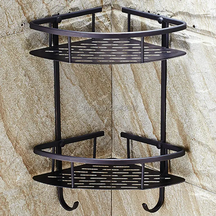 Высокое качество евро черная бронзовая полка настенная двухслойная ванная