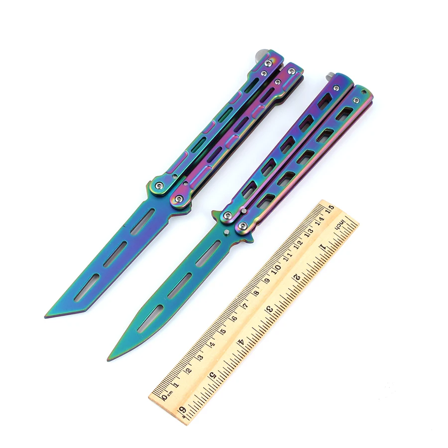 Красочный складной нож Balisong тренировочный для тренера в виде бабочки инструмент