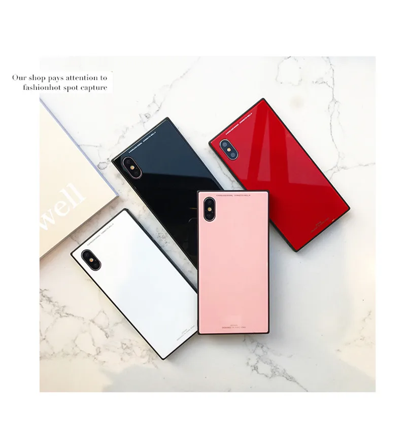 Для iphone 11 pro max X Xs max квадратный Модный чехол для телефона для 6s 7 8 plus Роскошный чехол из закаленного стекла с кольцом-подставкой и пряжкой