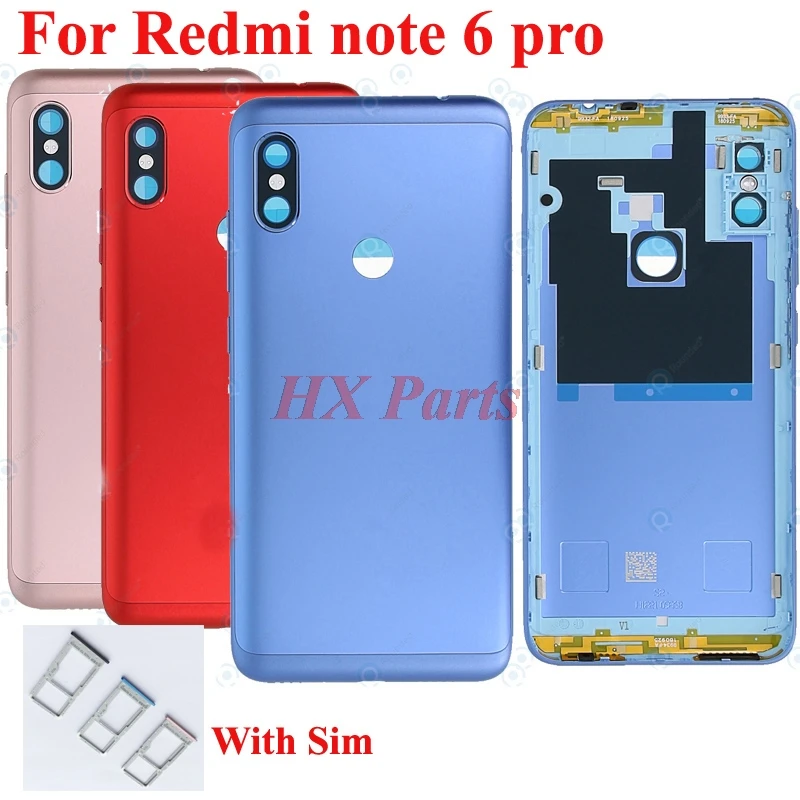 Задняя крышка корпуса для Xiaomi Redmi Note 6 Pro задняя батарейного отсека с боковыми