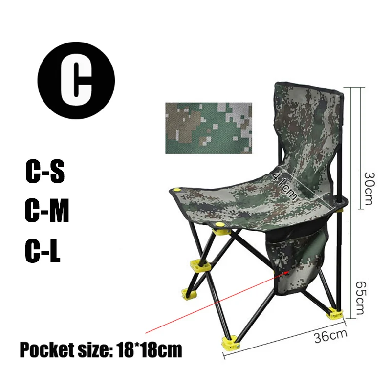 C Portable Moon Chair Lightweight Fishing Camping BBQ Chairs Folding Extended Hiking Seat Garden Ultralight Office Home Furniture - Цвет: C