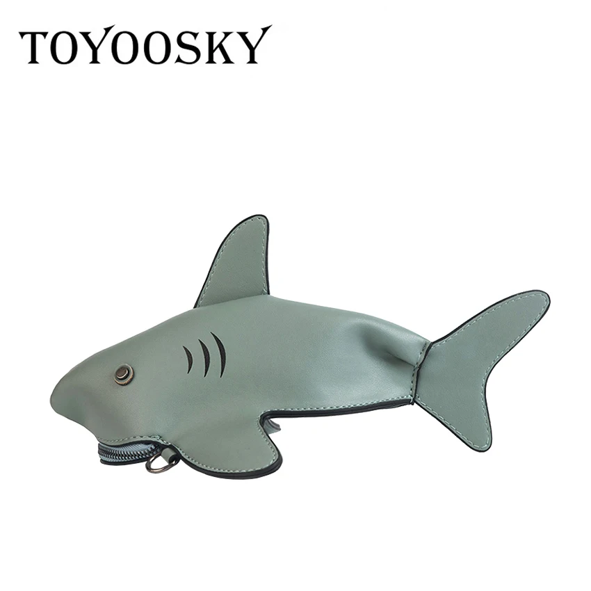 TOYOOSKY Милая забавная Персонализированная кожаная сумка через плечо в форме акулы