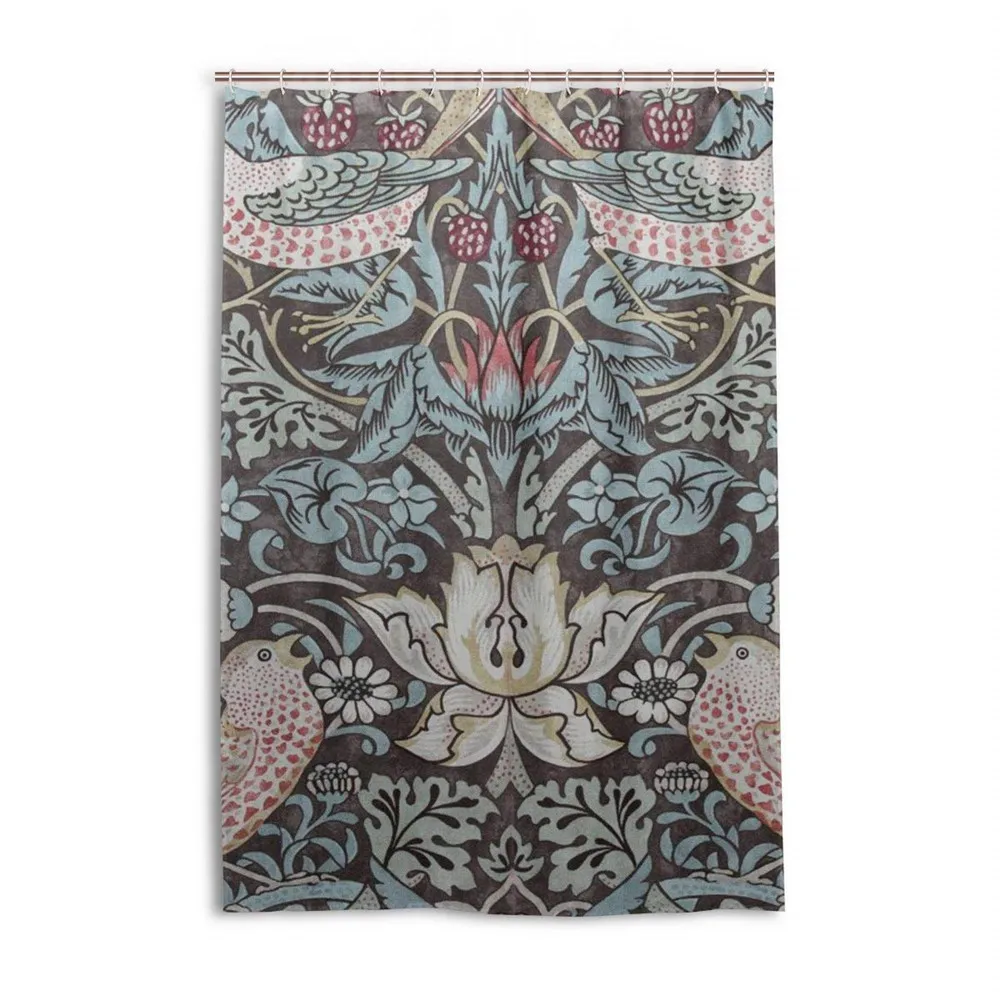 WOOR Ретро Вильям Моррис арт принты ткань душ шторы набор с крючками ванная комната