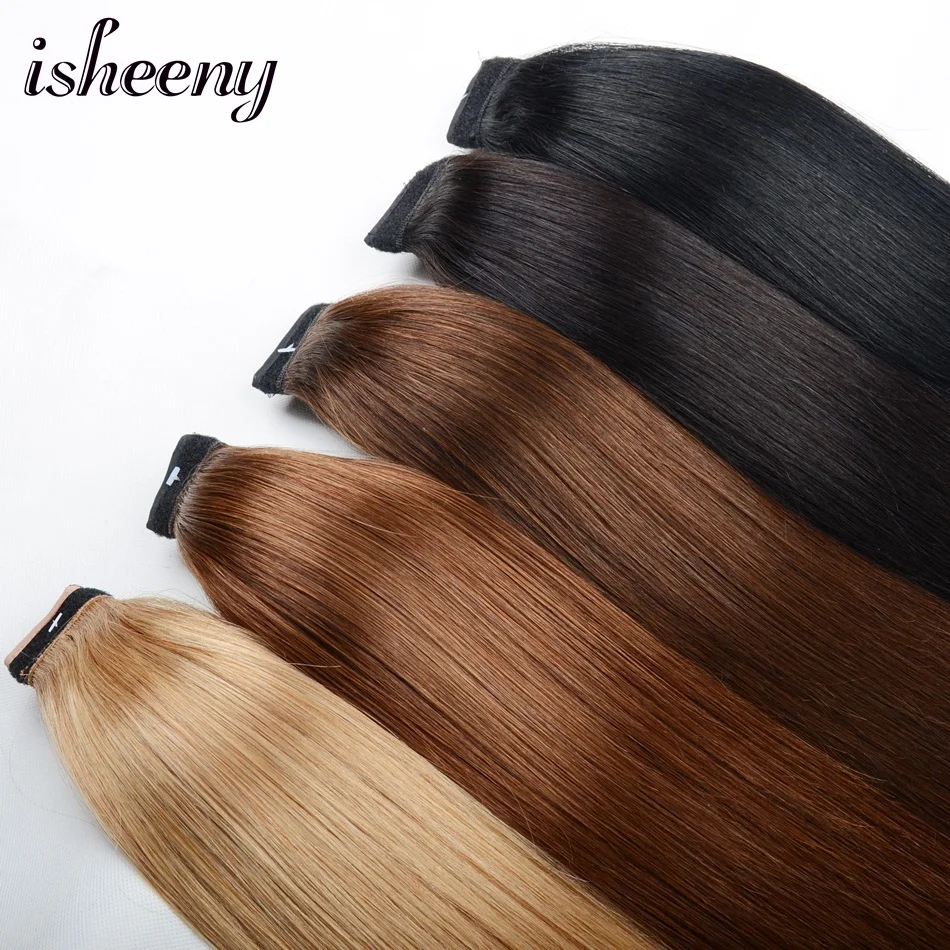 Конский хвост Remy человеческие волосы 1" 18" 2" прямые волосы 60 г натуральные волосы на заколках для наращивания