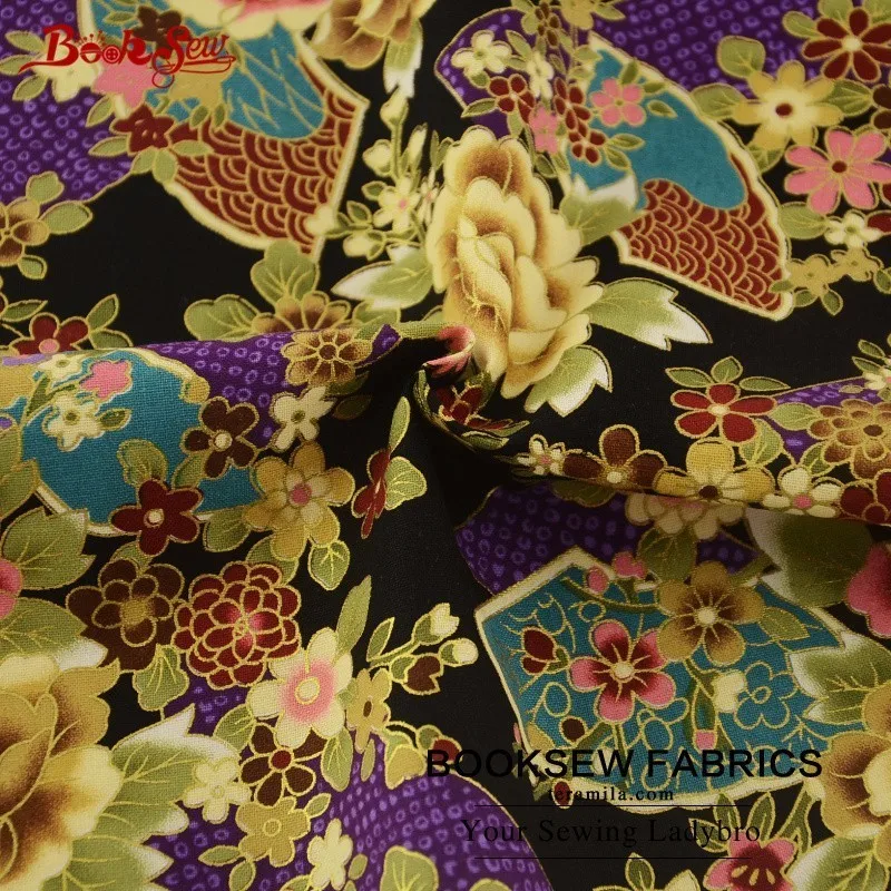 Хлопчатобумажная льняная ткань с золотой фольгой вышитая цветочная скатерть