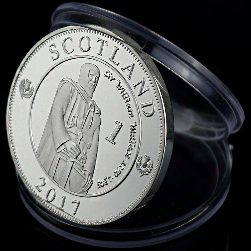 Новинка года! смелое сердце, серебряная монета, подарок, шотландский щит, памятная монета, стальная металлическая монета