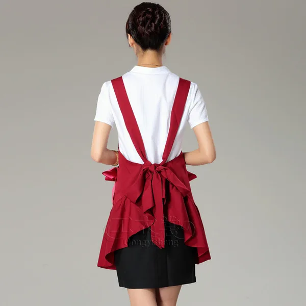 Высококачественный Новый дизайн Элегантный бордовый комбинезон с бантом фартук