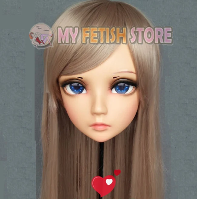 (X) Женская милая девочка каучуковая полуголовая Kigurumi BJD маска для косплея