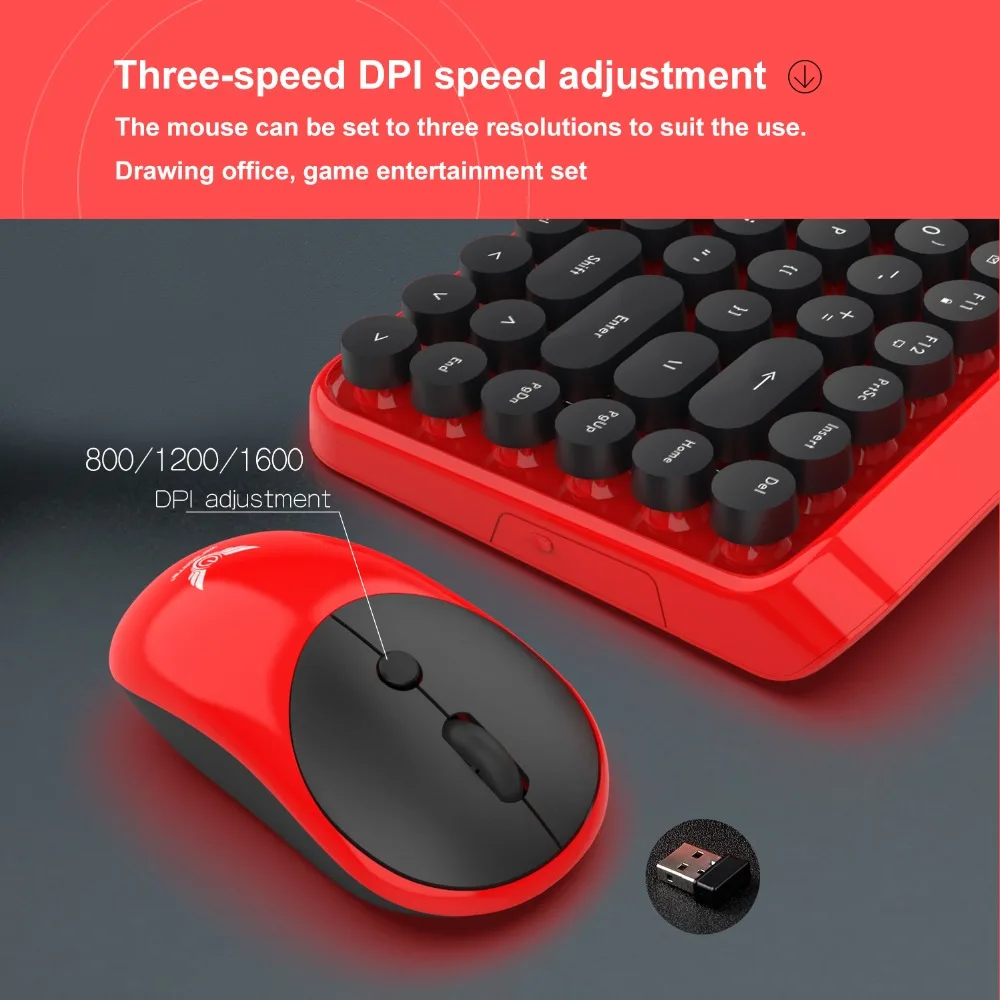 2 4G беспроводная мышь и клавиатура набор 3 файла DPI Регулируемая игровая офисная
