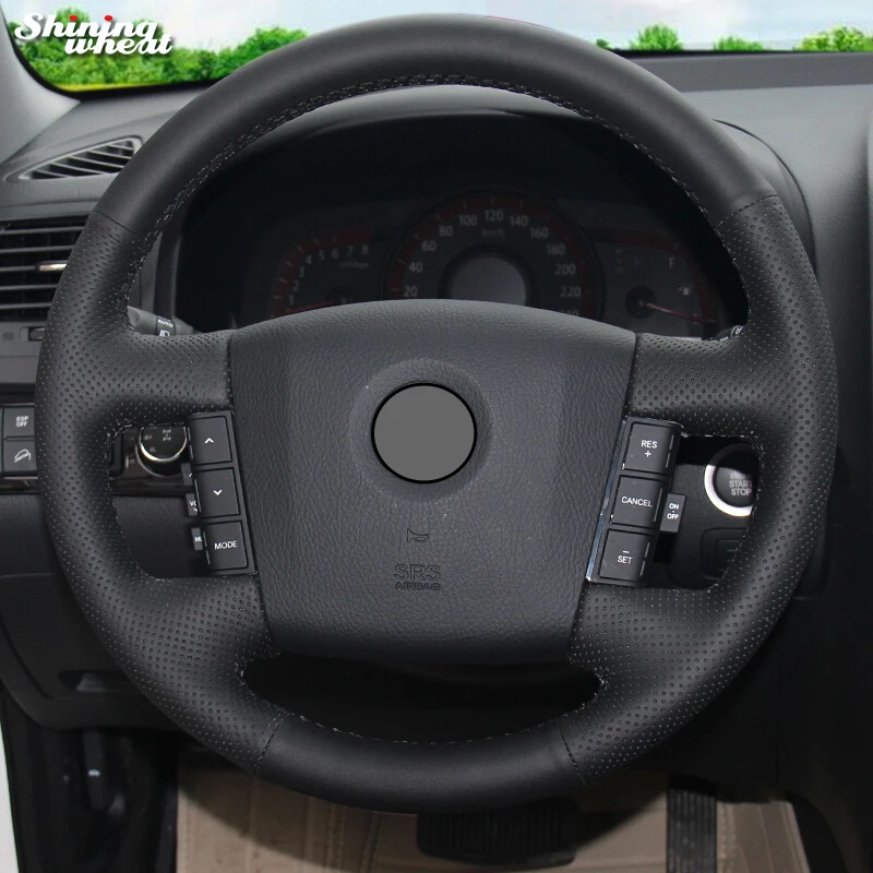 Фотофон BANNIS из черной натуральной кожи для Kia Borrego 2008 2015|Чехлы на руль| |