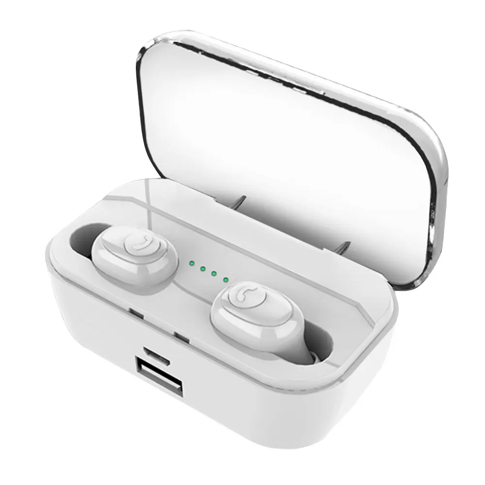 Черный Беспроводные стерео наушники, Bluetooth наушники, 5,0 дюйма, наушники-вкладыши, HIFI звук, 3500 мАч, зарядное устройство, зарядная коробка для IOS Android - Цвет: Черный