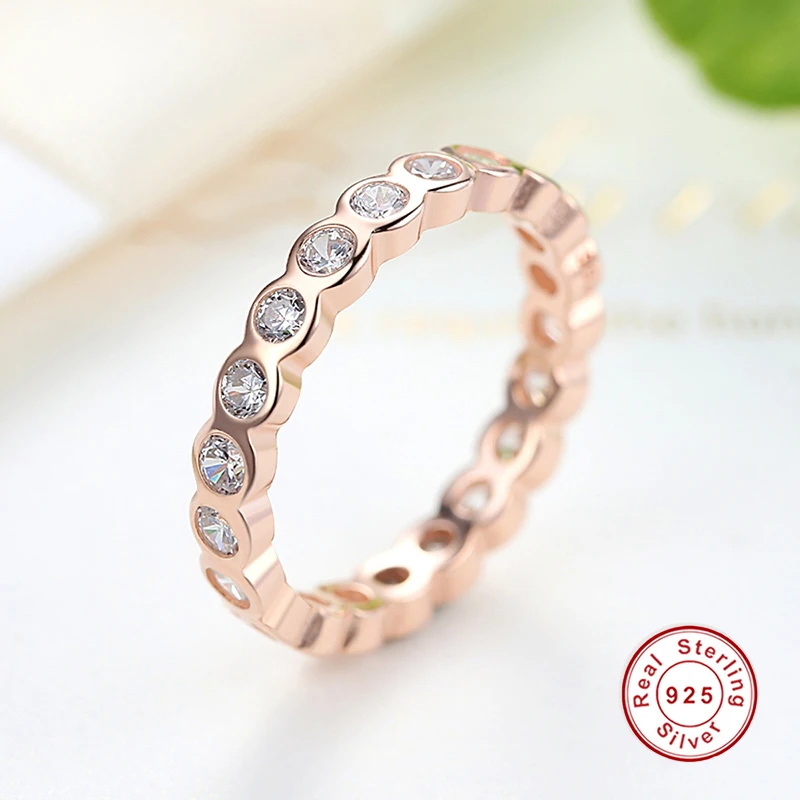 Accessories Brand New Collection 925 Sterling Silver Alluring Brilliant Stackable Ring Jewelry PA7145 | Украшения и аксессуары