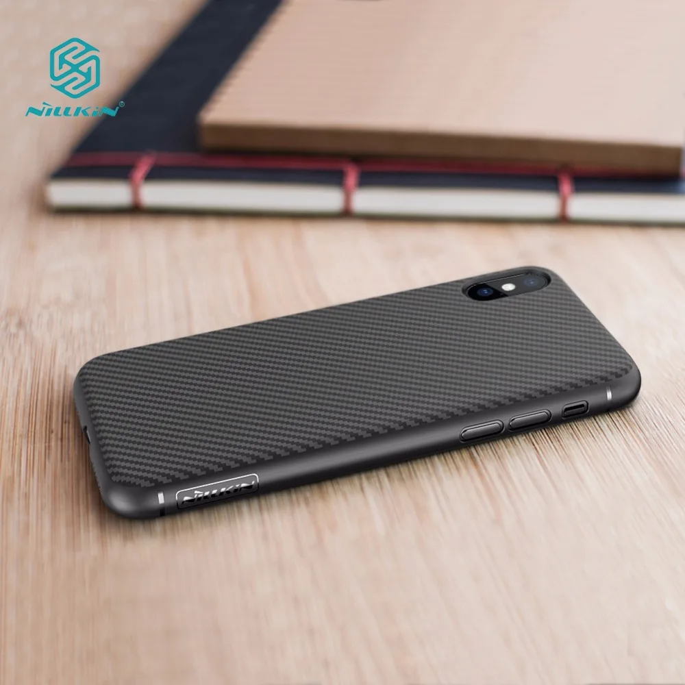 Nillkin Synthetic fiber для iphone x чехол из углеродного волокна PP пластиковая задняя крышка для iphone x ультра тонкий чехол Роскошный 5,8 дюймов