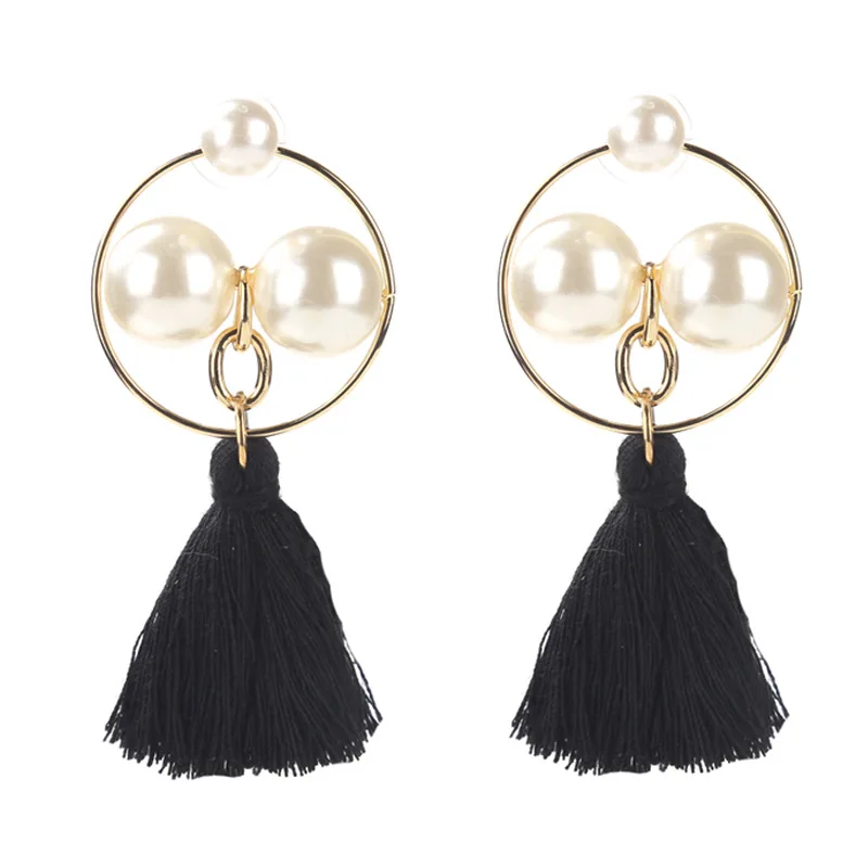 Этнические Multi Цвет бахромой серьги себе геометрический большой круглый Серьги с