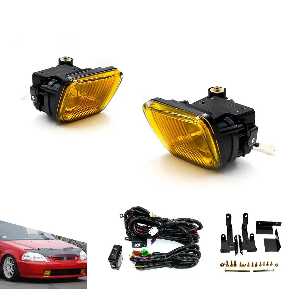 Противотуманные фары желтые/прозрачные для Honda Civic 96 98 2/3/4DR противотуманные