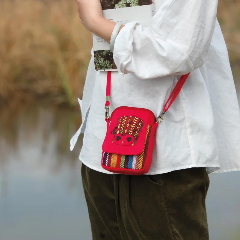 Cute small mini crossbody bag characters print canvas phone women shoulder bag fashion girls purses and handbags bolsa feminina
