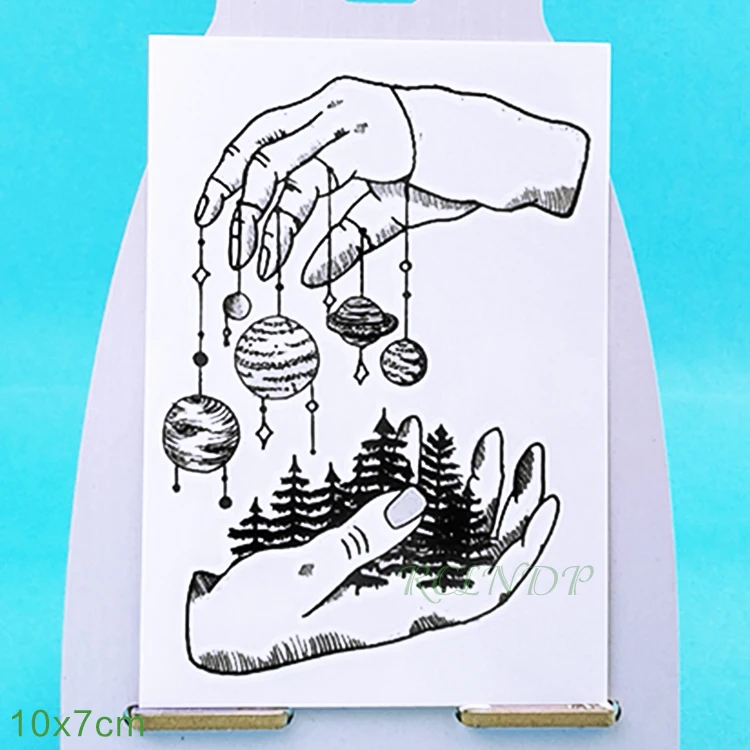 Водостойкая Временная тату наклейка Rocket Planet флэш поддельные тела Тато татуаж