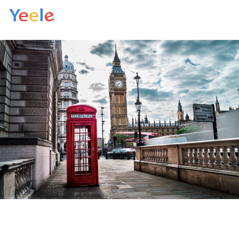 Yeele старый телефонный стенд город Биг Бен Лондонский улица живописный