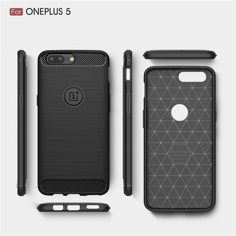 Для OnePlus 5 чехол Мягкие TPU анти-Knock Обложка для oneplus5 один + Чехол Последним углерода